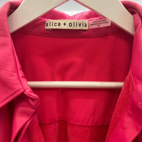 Alice and Olivia Jem Faux Leather Dress US4 - Picture 2 of 3